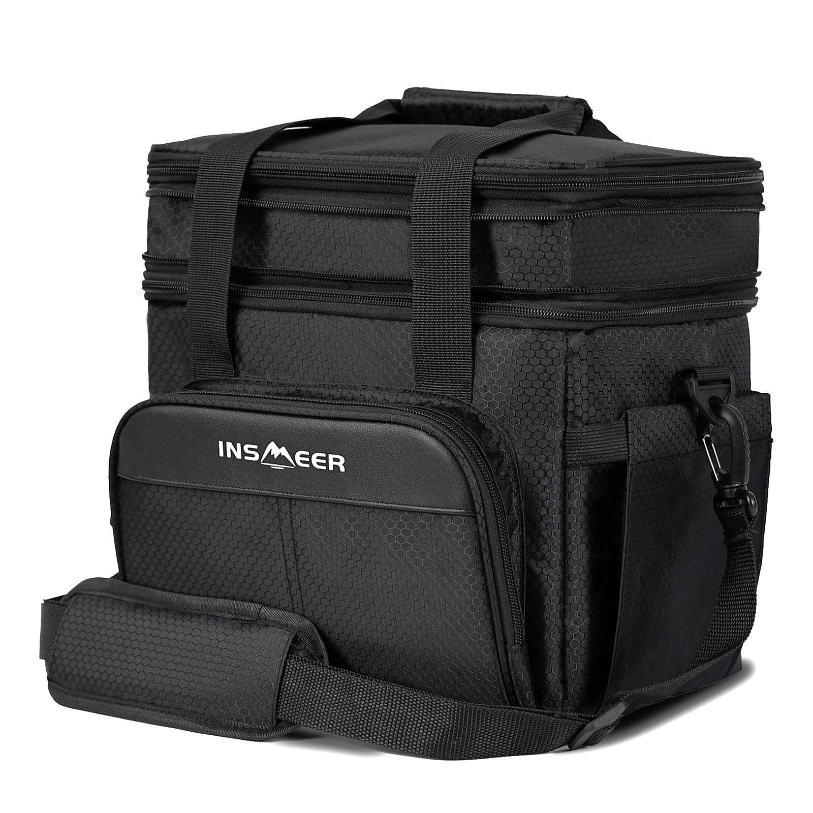 INSMEER Bolsa Termica Grande -Lancheira De 20 Litros - À Prova De Vazamentos - Alça De Ombro - Feminino/Homem - Projetadopara Trabalho, Escola, Uso Externo. (Preto)